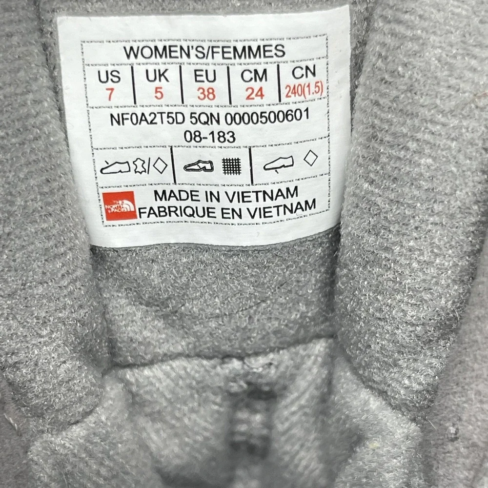The North Face Thermoball Utility Boots Women 7 Gray Waterproof Snow Winter Shoe